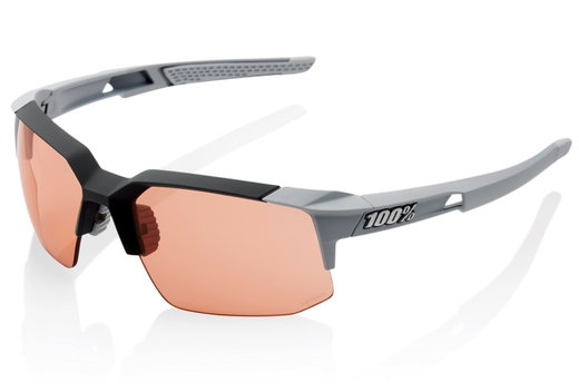 100% Sport Sonnenbrille Speedcoupe Hiper Lens grau - 1 Brille mit Hardcase