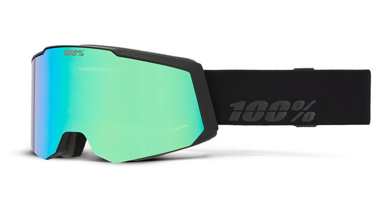 100% Ski Goggles Snowcraft S HiPER Mirror Green Lens black - 1 pair of goggles