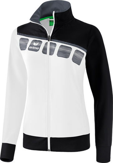 Erima Trainingsjacke 5C (elastisch, feuchtigkeitsregulierend) weiss/schwarz Damen