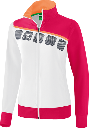 Erima Trainingsjacke 5C (elastisch, feuchtigkeitsregulierend) weiss/rosa Damen
