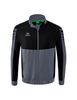 Erima Präsentationsjacke Six Wings (100% Polyester, Stehkragen, ohne Innenfutter) grau/schwarz Herren