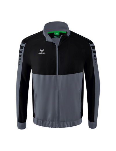 Erima Präsentationsjacke Six Wings (100% Polyester, Stehkragen, ohne Innenfutter) grau/schwarz Jungen