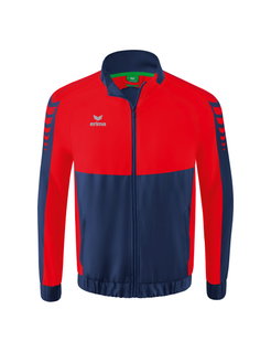 Erima Präsentationsjacke Six Wings (100% Polyester, Stehkragen, ohne Innenfutter) navyblau/rot Herren