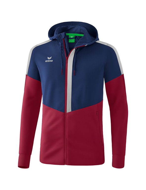 Erima Trainingsjacke Squad mit Kapuze navyblau/bordeauxrot/grau Herren