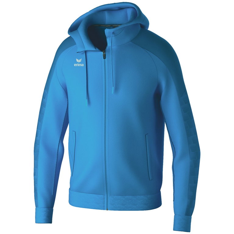 Erima Trainingsjacke Evo Star mit Kapuze (hoher Tragekomfort) curacaoblau Kinder
