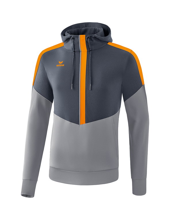 Erima Kapuzenpullover Hoodie Squad (Cotton Touch) grau/orange Herren
