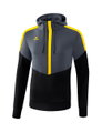 Erima Kapuzenpullover Hoodie Squad (Cotton Touch) grau/schwarz/gelb Herren