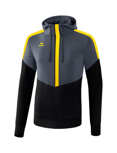 Erima Kapuzenpullover Hoodie Squad (Cotton Touch) grau/schwarz/gelb Herren
