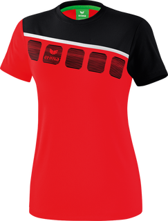 Erima Sport-Shirt 5C (100% Polyester) red/black Women
