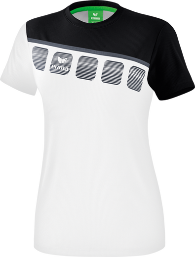 Erima Sport-Shirt 5C (100% Polyester) weiss/schwarz Damen