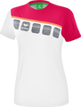 Erima Sport-Shirt 5C (100% Polyester) weiß/rosa Damen