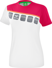 Erima Sport-Shirt 5C (100% Polyester) weiß/rosa Damen