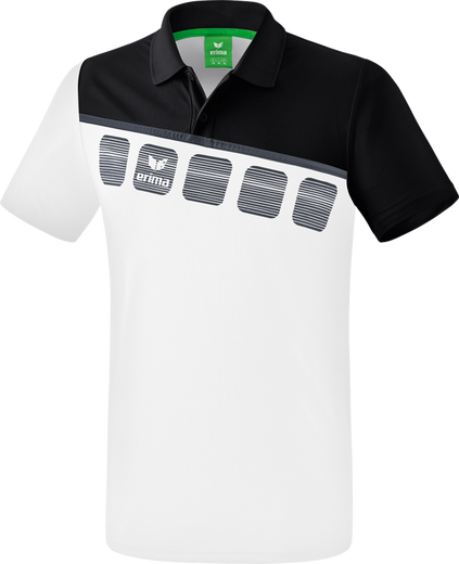 Erima Spprt-Polo 5C (100% Polyester) weiss/schwarz Herren