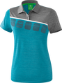 Erima Spprt-Polo 5C (100% Polyester) blau/grau melange/weiß Damen