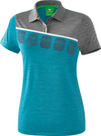 Erima Spprt-Polo 5C (100% Polyester) blau/grau melange/weiß Damen