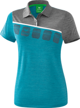 Erima Spprt-Polo 5C (100% Polyester) blau/grau melange/weiß Damen