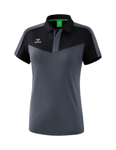Erima Sport-Polo Squad (100% Polyester) schwarz/grau Damen