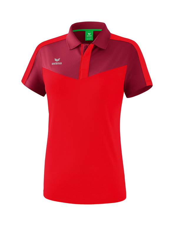 Erima Sport-Polo Squad (100% Poliester) bordowy/czerwony Damski