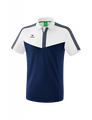 Erima Sport-Polo Squad (100% Polyester) weiss/navyblau Herren
