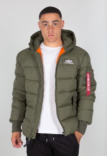 Alpha Industries Kurtka zimowa z kapturem Hooded Puffer Alpha FD ciemnozielona męska