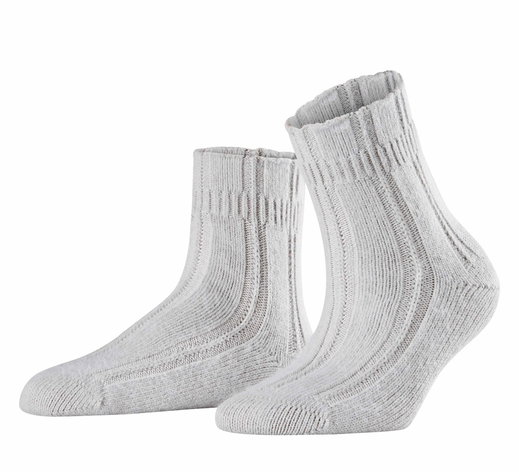 Falke Wohlfühlsocke Bedsock (Angoramischung) silber Damen - 1 Paar