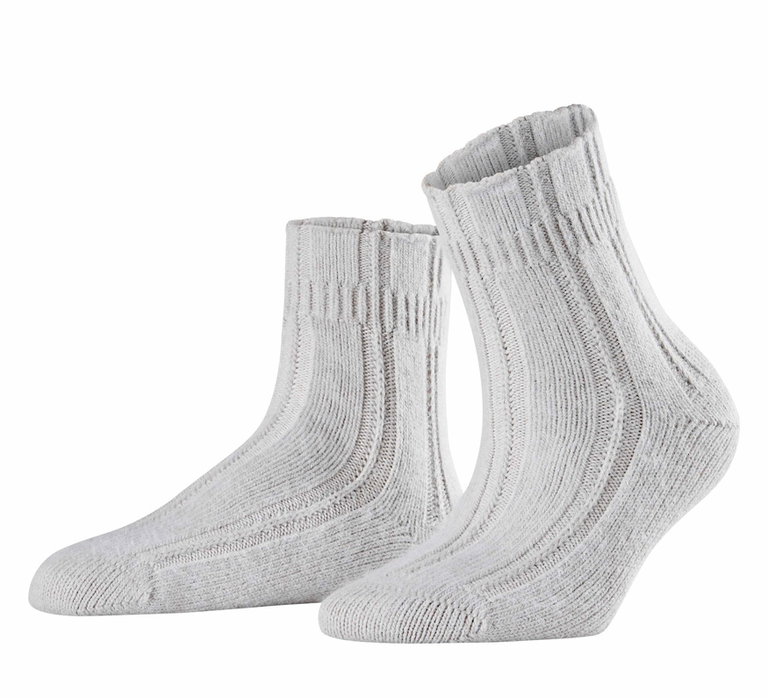 Falke Wohlfühlsocke Bedsock (Angoramischung) silber Damen - 1 Paar