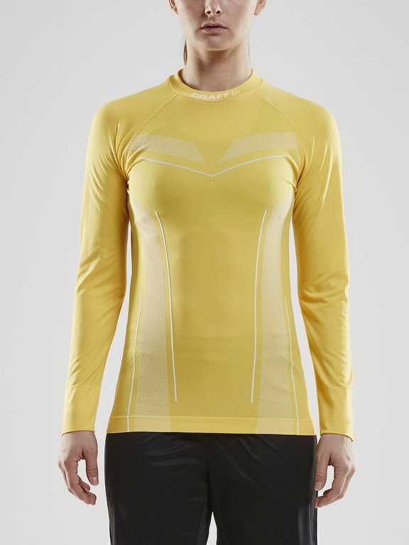 Craft Langarmshirt Pro Control Seamless (nahtlos) Unterwäsche gelb Damen