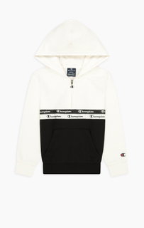 Champion Kapuzenpullover Half Zip (Hoodie) American Tape weiss/schwarz Jungen