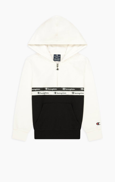 Champion Kapuzenpullover Half Zip (Hoodie) American Tape weiss/schwarz Jungen