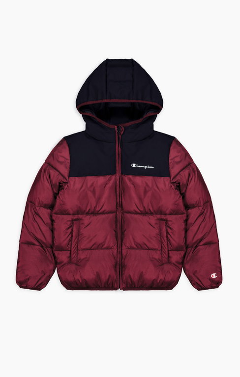 Champion Steppjacke Legacy mit Kapuze Champion Schriftzug am Rücken (warm, gefüttert, winddicht) rot Kinder