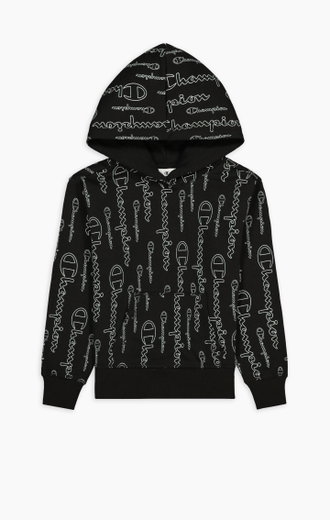Champion Kapuzenpullover Hoodie American Classic Champion Print (gefüttert) schwarz Mädchen