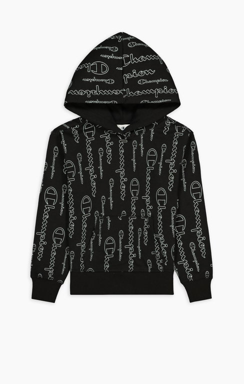 Champion Kapuzenpullover Hoodie American Classic Champion Print (gefüttert) schwarz Mädchen