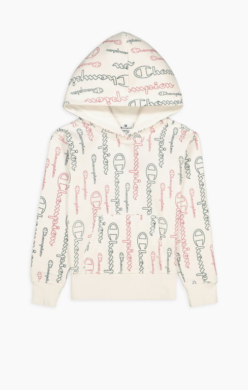Champion Kapuzenpullover Hoodie American Classic Champion Print (gefüttert) weiss Mädchen/Girls