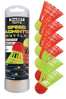 Talbot Torro Speedbadminton-Balle Shuttles (2x Starter, 4x Racer Balle) 6-pack