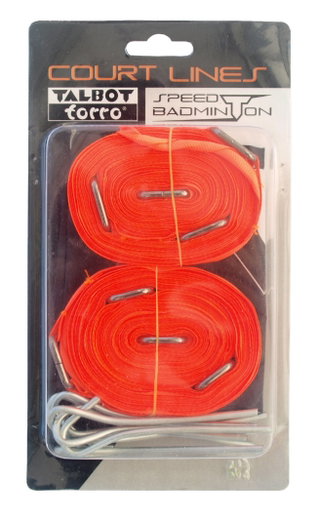 Talbot Torro Speedbadminton Pole do gry z liniami dla 2 boisk 5,50x5,50m (+8x haki)
