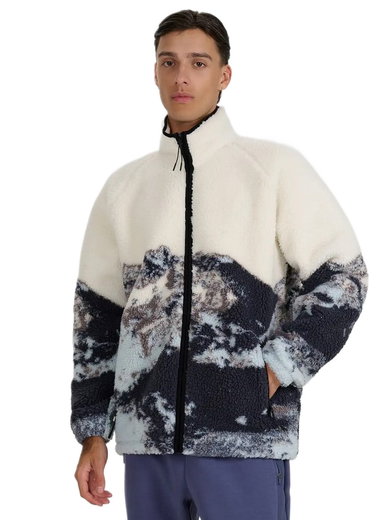 4F Fleecejacke U351 (Oversize, Sherpafleece) beige/bunt Herren