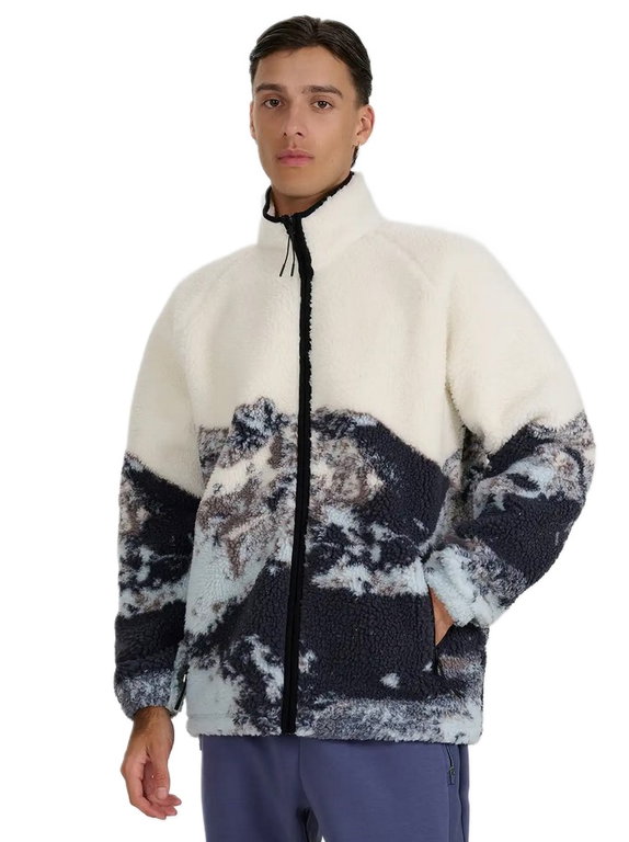 4F Fleecejacke U351 (Oversize, Sherpafleece) beige/bunt Herren