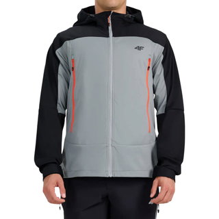 4F Softshelljacke 540 Softshell mit Kapuze (winddicht) schwarz/grau Herren