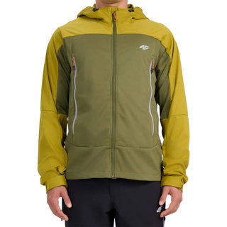 4F Softshelljacke 540 Softshell mit Kapuze (winddicht) khakigrün/gelb Herren