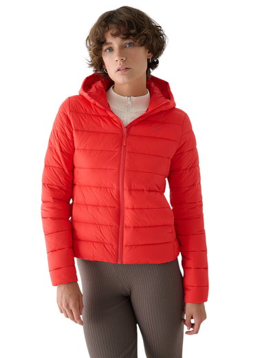 4F Steppjacke F468 Down Jacket mit Kapuze (Daunenfüllung) rot Damen