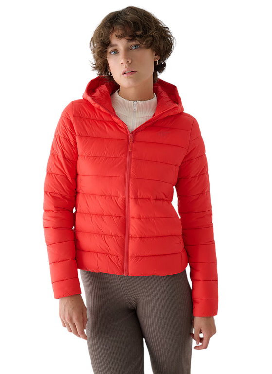 4F Steppjacke F468 Down Jacket mit Kapuze (Daunenfüllung) rot Damen