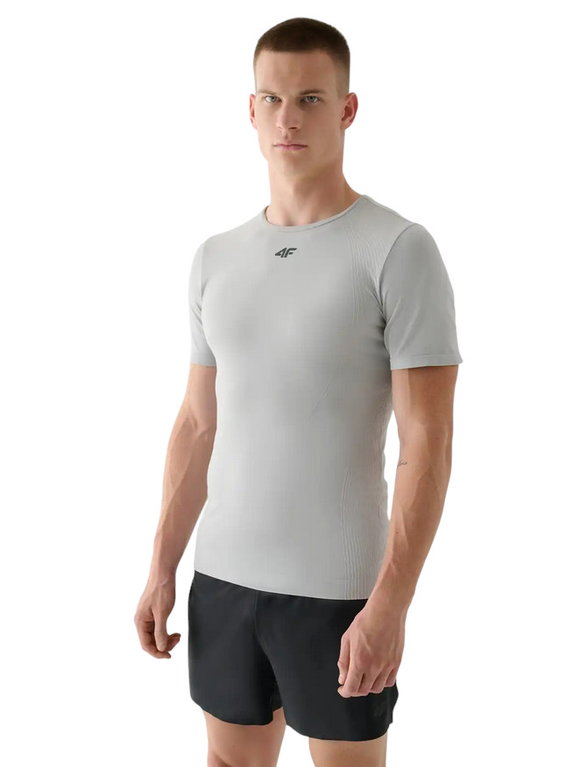 4F Training T-shirt FNK M0975 (quick-drying, seamless) light grey men's