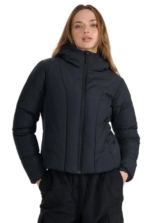 4F Winterjacke F0706 mit Kapuze schwarz Damen