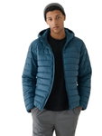 4F Winter Padded Jacket M484 Down Jacket with Hood (warm thanks to down filling) teal blue Men's