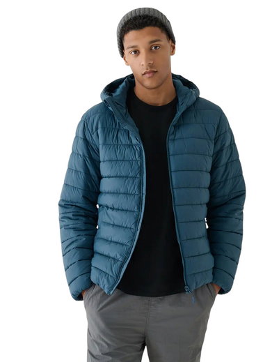 4F Winter-Steppjacke M484 Down Jacket mit Kapuze (wärmend dank Daunenfüllung) tealblau Herren