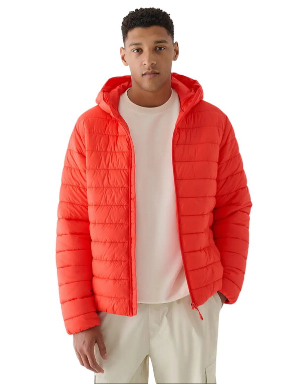 4F Winter-Steppjacke M484 mit Kapuze orange/rot Herren
