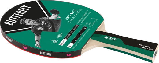 Butterfly Table Tennis Racket Timo Boll Emerald (Beginner, Addoy Cover, 1.5mm Sponge) - 1 Racket