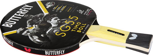 Butterfly Freizeit-Tischtennisschläger Timo Boll SG55 mit Pan Asia Belag mit 1,5mm Schwamm - 1 Schläger