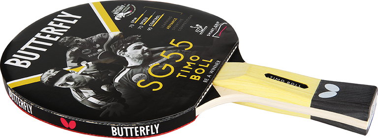 Butterfly Freizeit-Tischtennisschläger Timo Boll SG55 mit Pan Asia Belag mit 1,5mm Schwamm - 1 Schläger