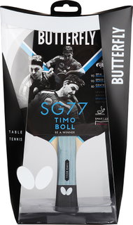 Butterfly Table Tennis Racket Timo Boll SG77 with Pan Asia Rubber with 1.8mm Sponge - 1 Racket
